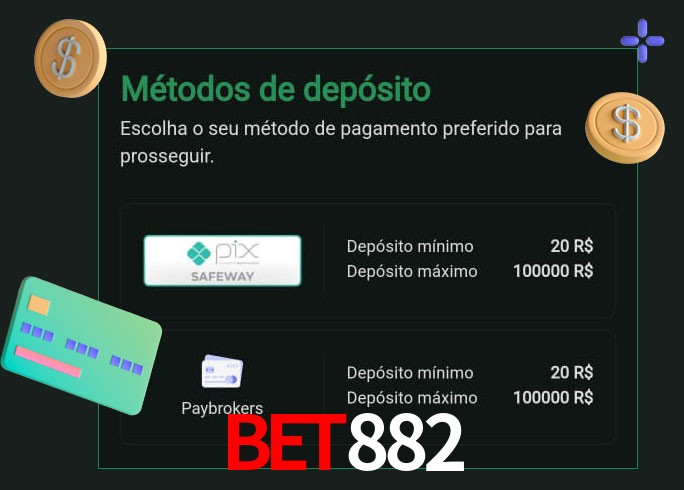 O cassino BET882 oferece uma grande variedade de métodos de pagamento